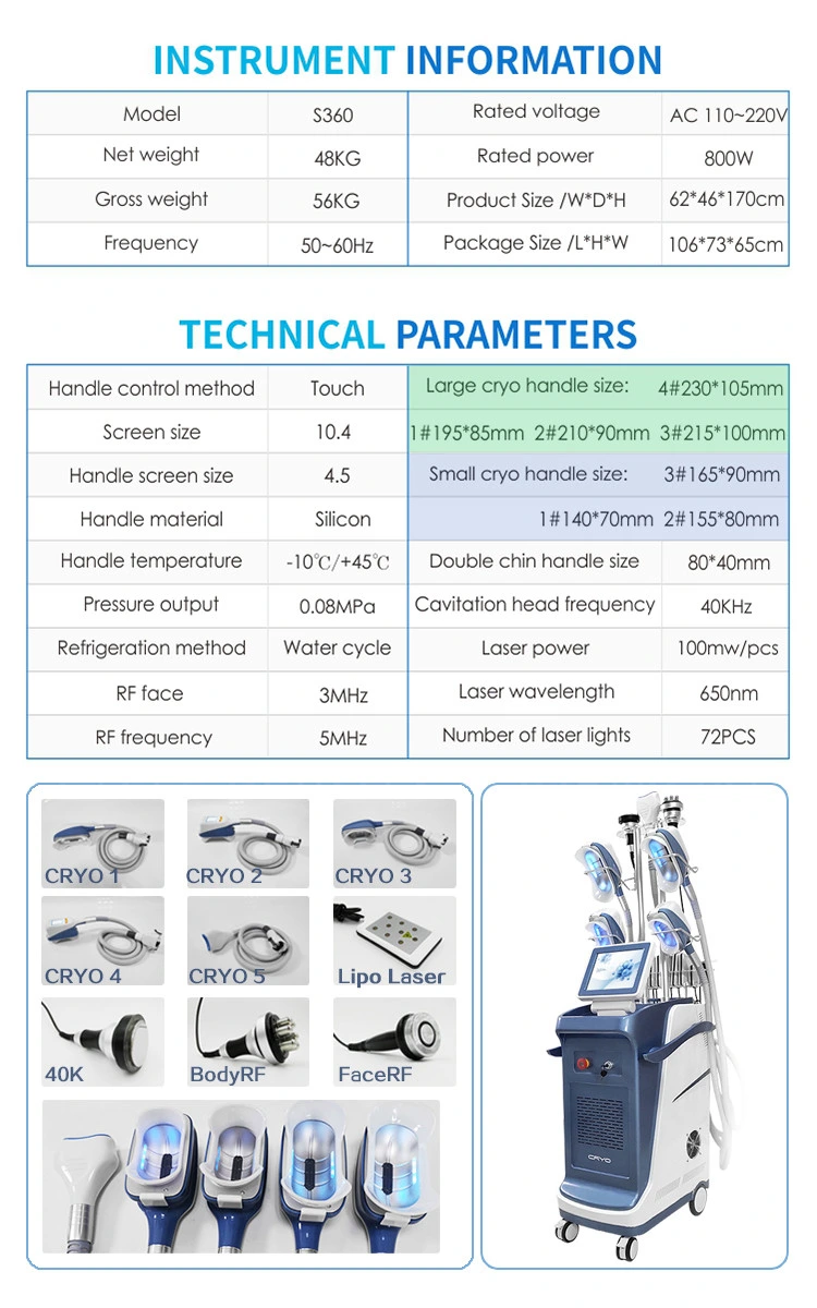 Criolipolisis Cool Tech Cryolipolysie 4 Cryo Handles Cryotherapy Body Shaping 40K Cavitation Slimming Machine